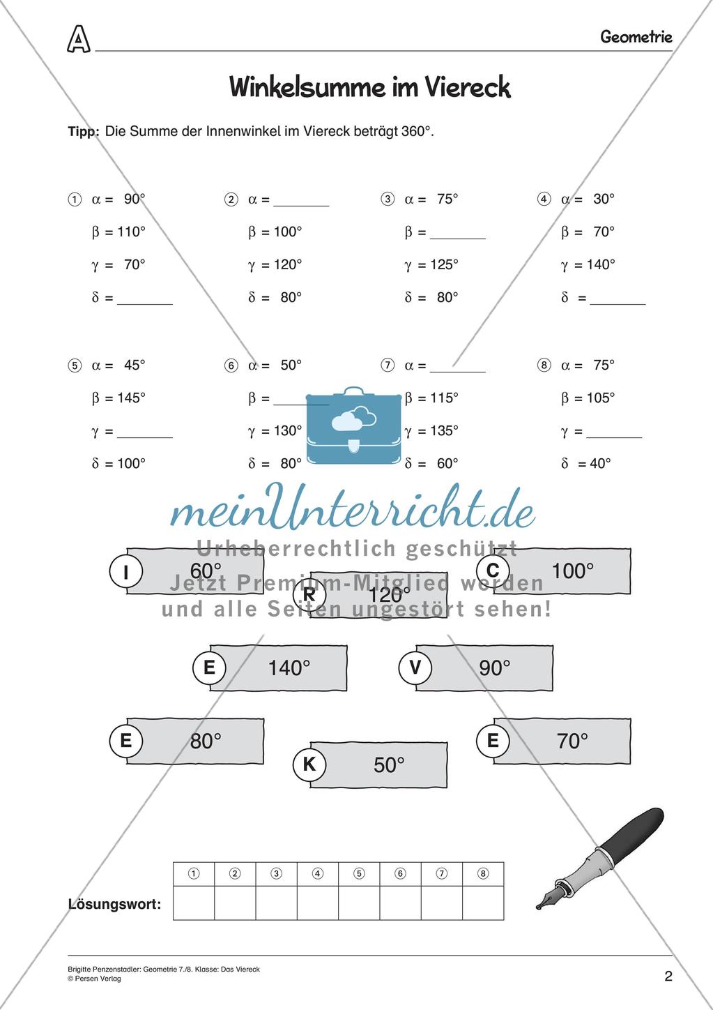 Geometrie: Das Viereck Preview 4