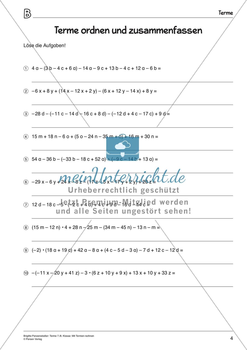 Rechnen mit Termen Preview 6