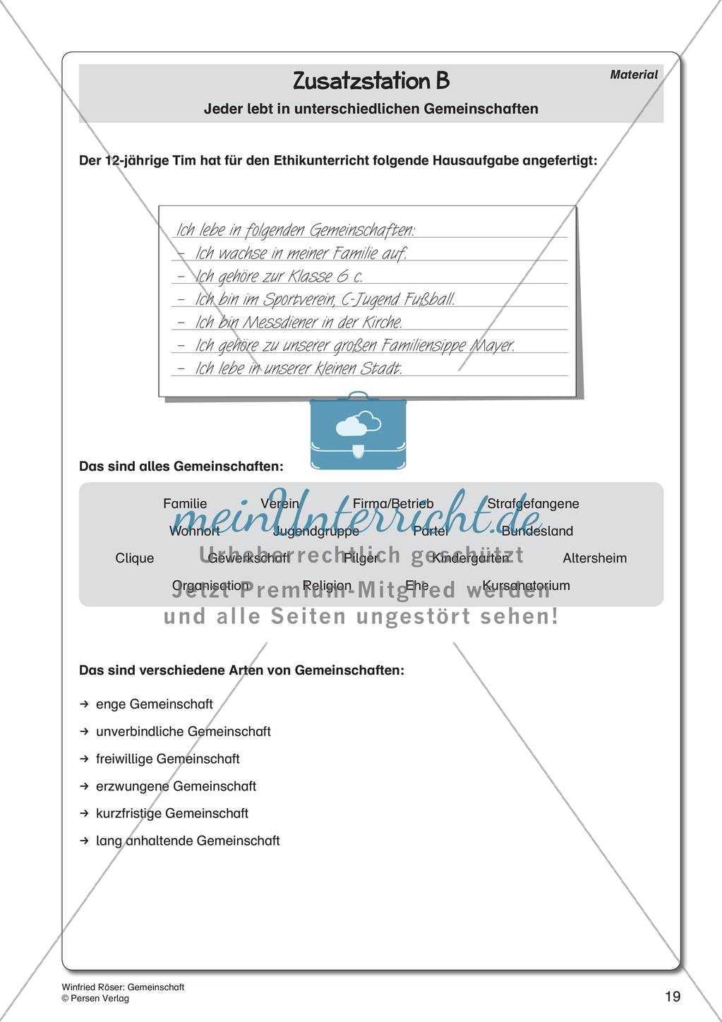Ethik an Stationen: Gemeinschaft Preview 21