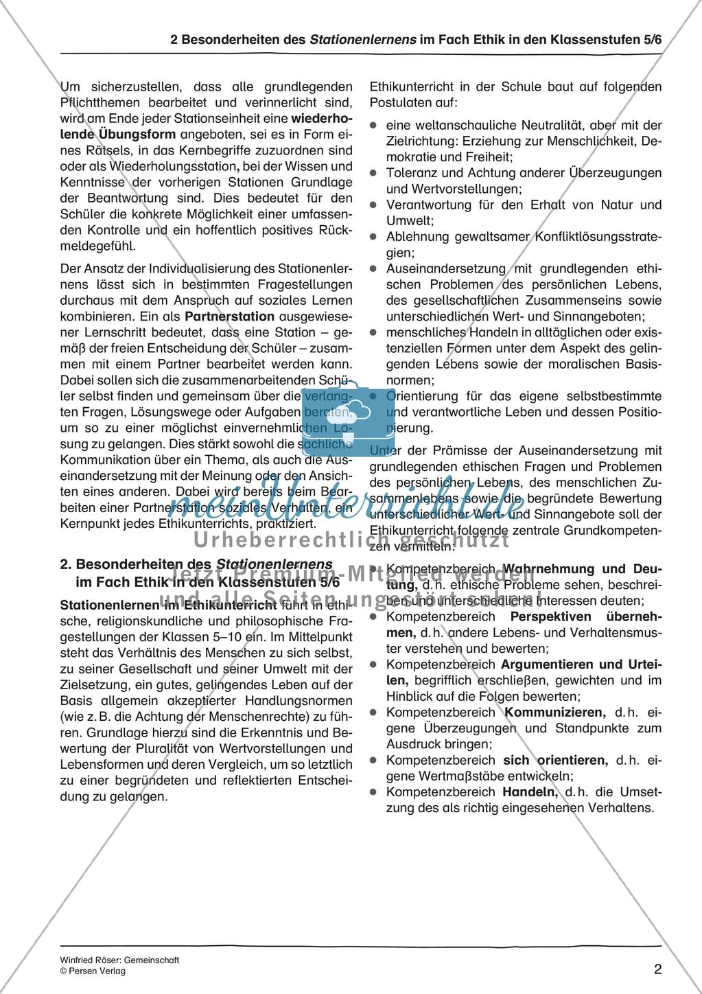 Ethik an Stationen: Gemeinschaft Preview 4