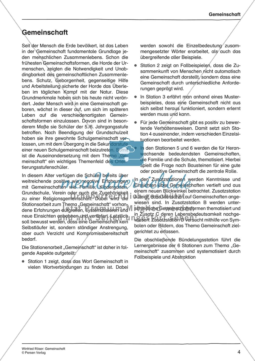 Ethik an Stationen: Gemeinschaft Preview 6