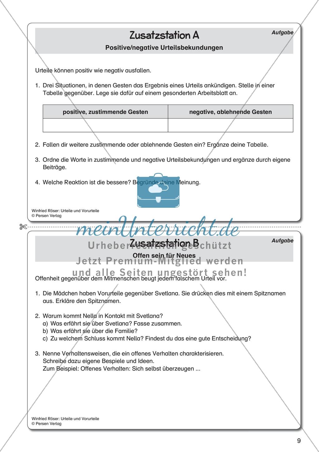 Ethik an Stationen: Urteile und Vorurteile Preview 11