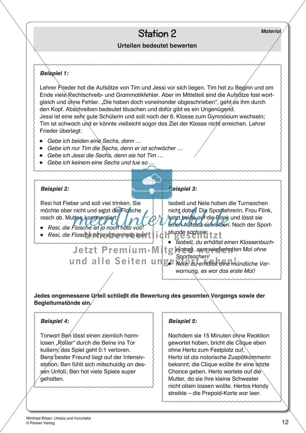 Ethik an Stationen: Urteile und Vorurteile Preview 14