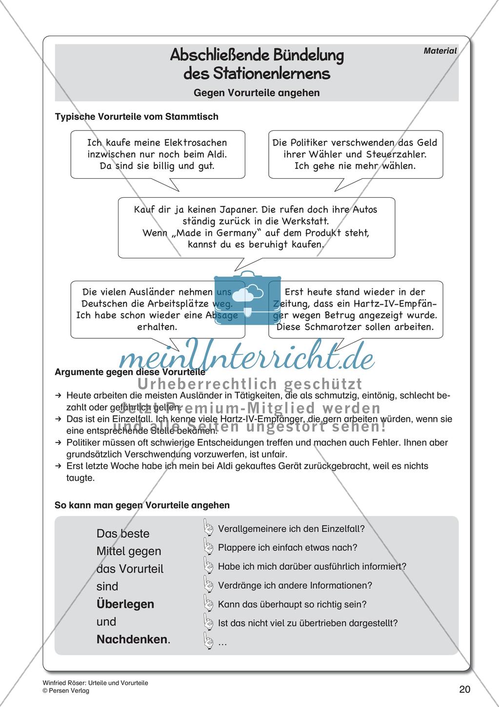 Ethik an Stationen: Urteile und Vorurteile Preview 22