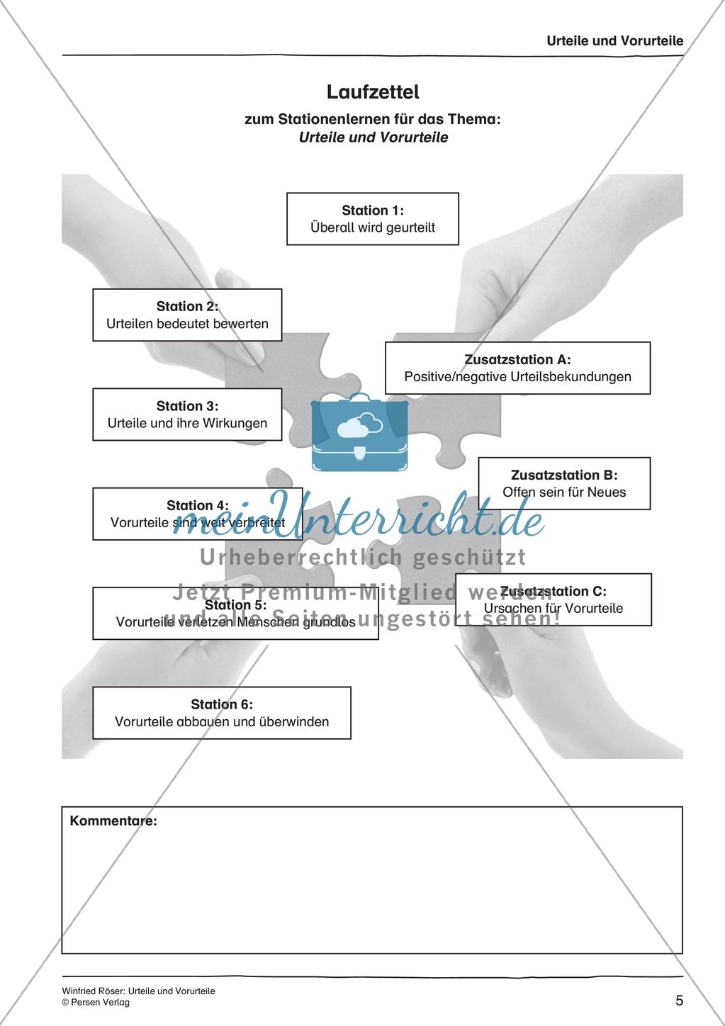 Ethik an Stationen: Urteile und Vorurteile Preview 7