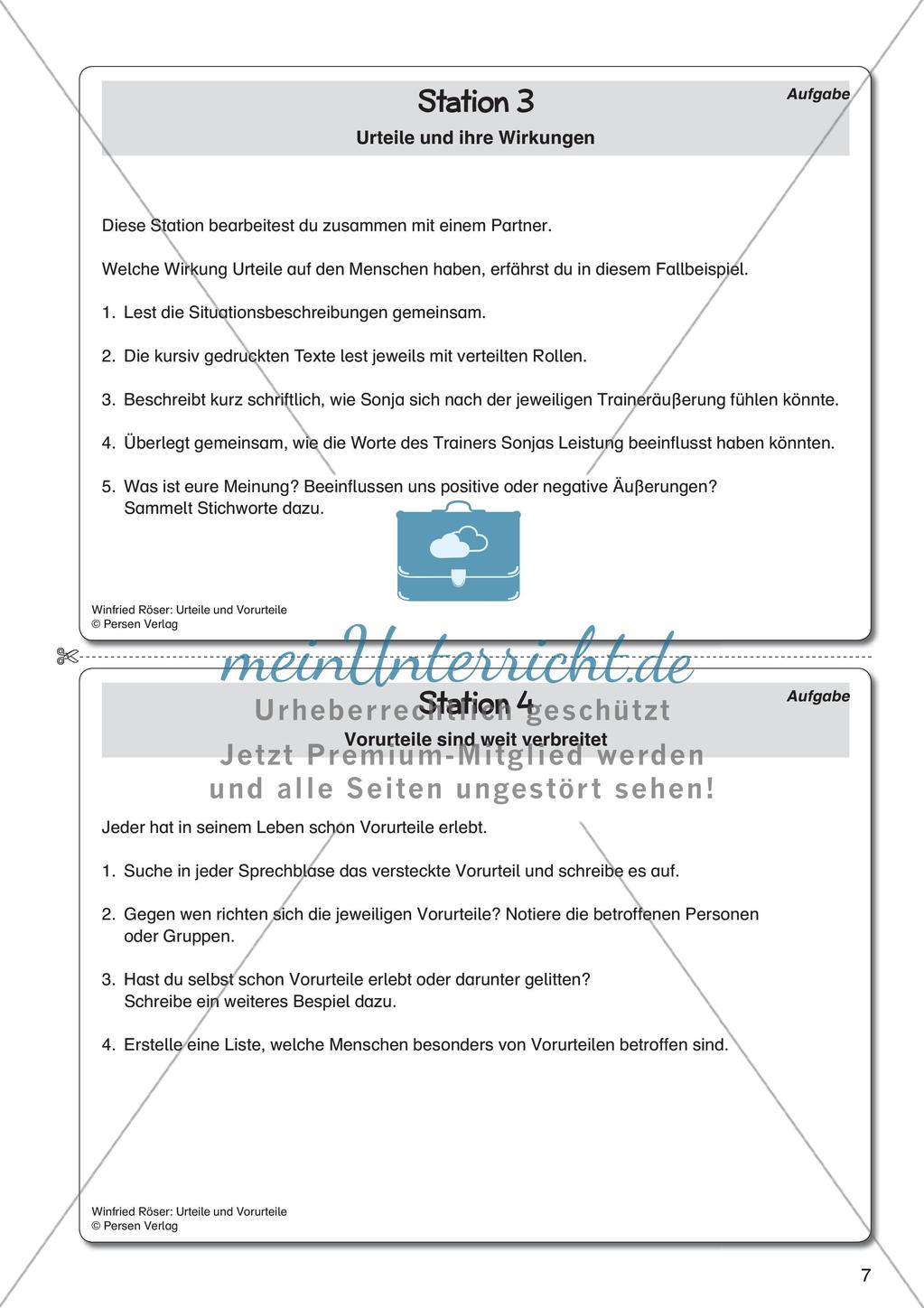 Ethik an Stationen: Urteile und Vorurteile Preview 9
