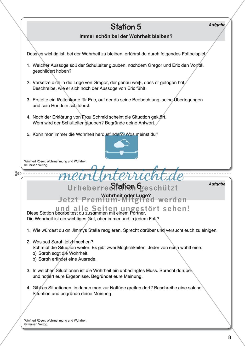 Ethik an Stationen: Wahrnehmung und Wahrheit Preview 10