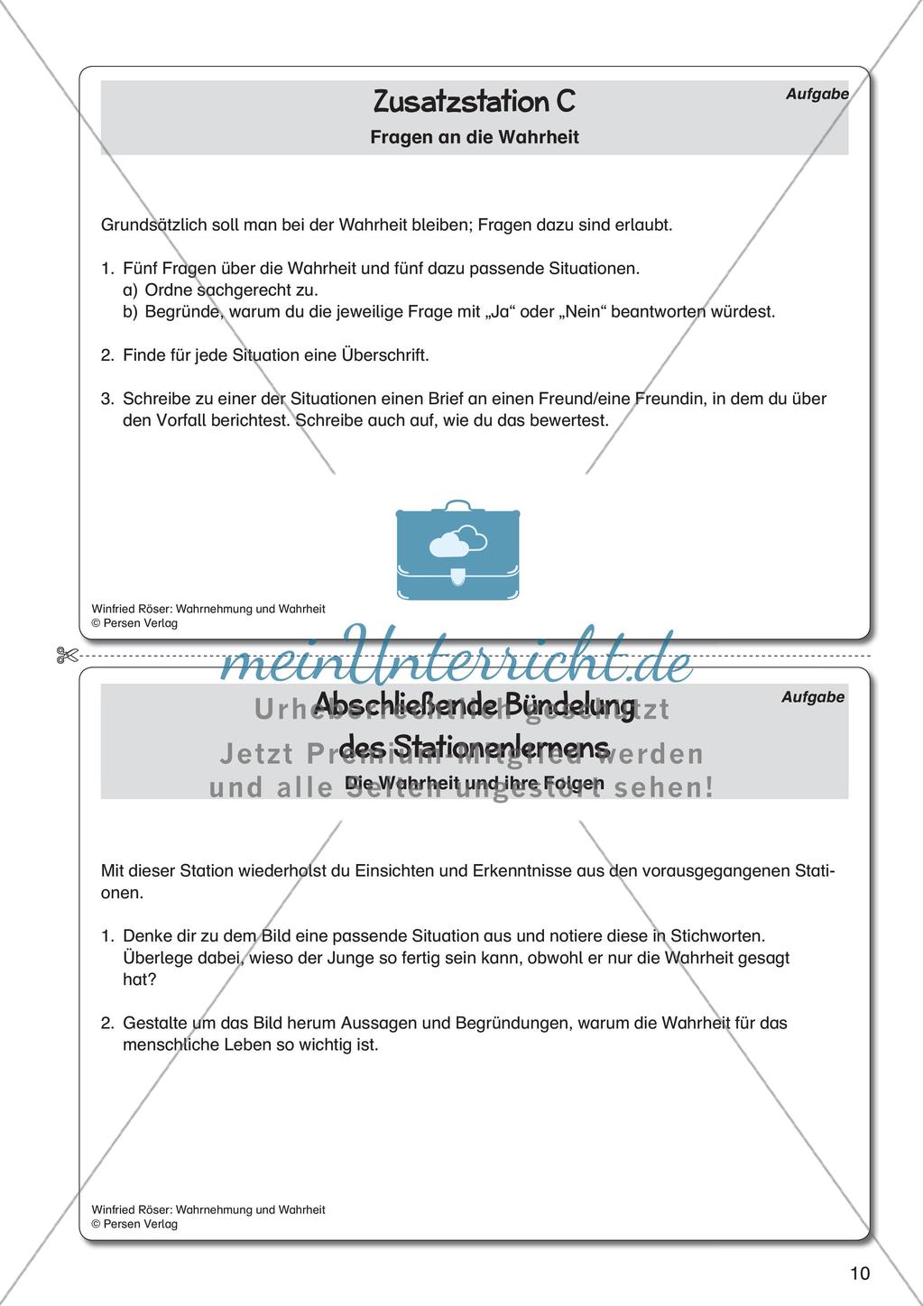 Ethik an Stationen: Wahrnehmung und Wahrheit Preview 12
