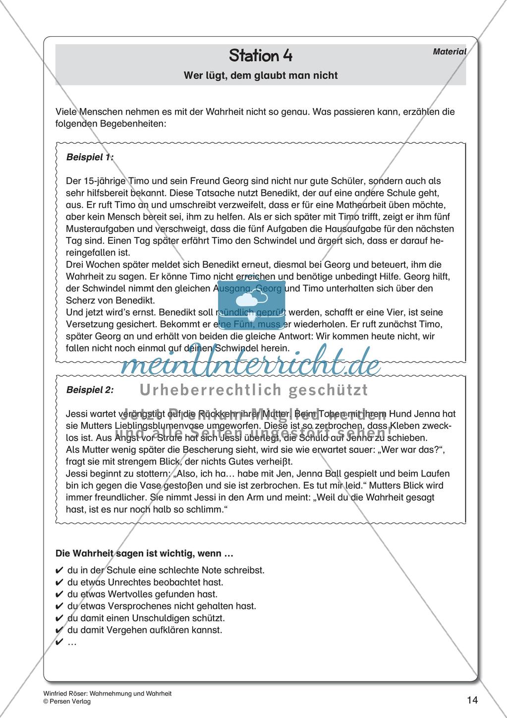 Ethik an Stationen: Wahrnehmung und Wahrheit Preview 16