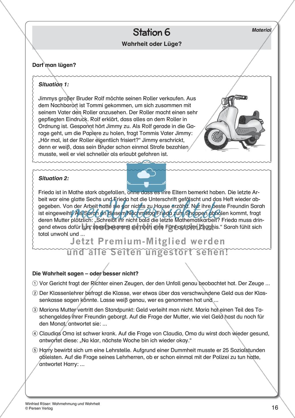 Ethik an Stationen: Wahrnehmung und Wahrheit Preview 18