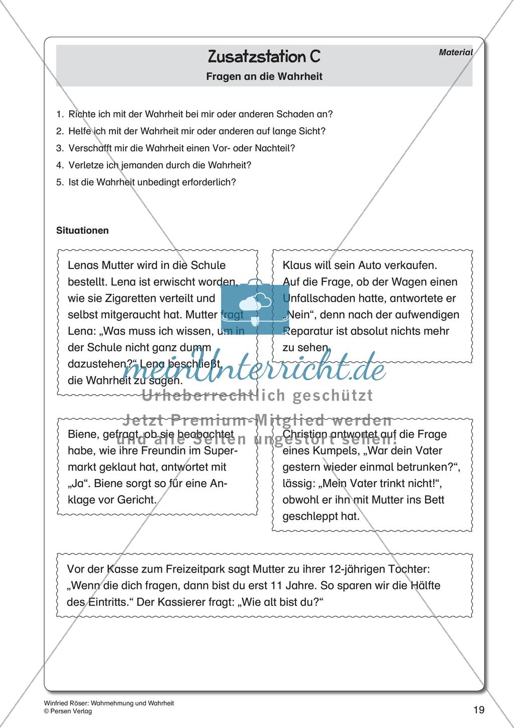 Ethik an Stationen: Wahrnehmung und Wahrheit Preview 21
