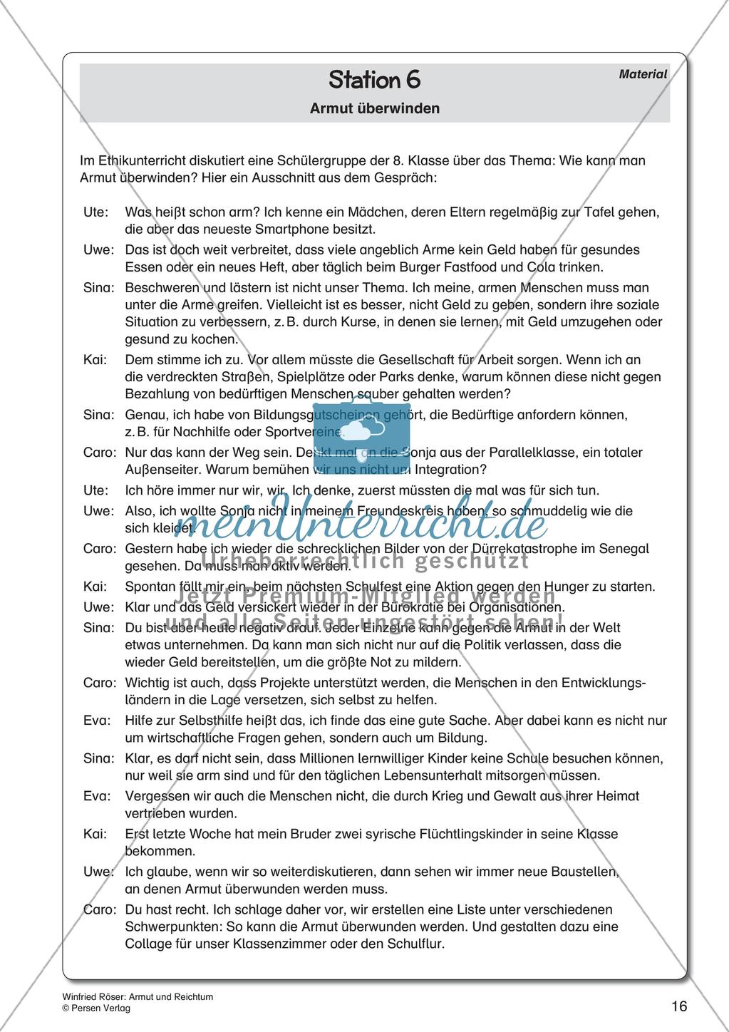Ethik an Stationen: Armut und Reichtum Preview 18