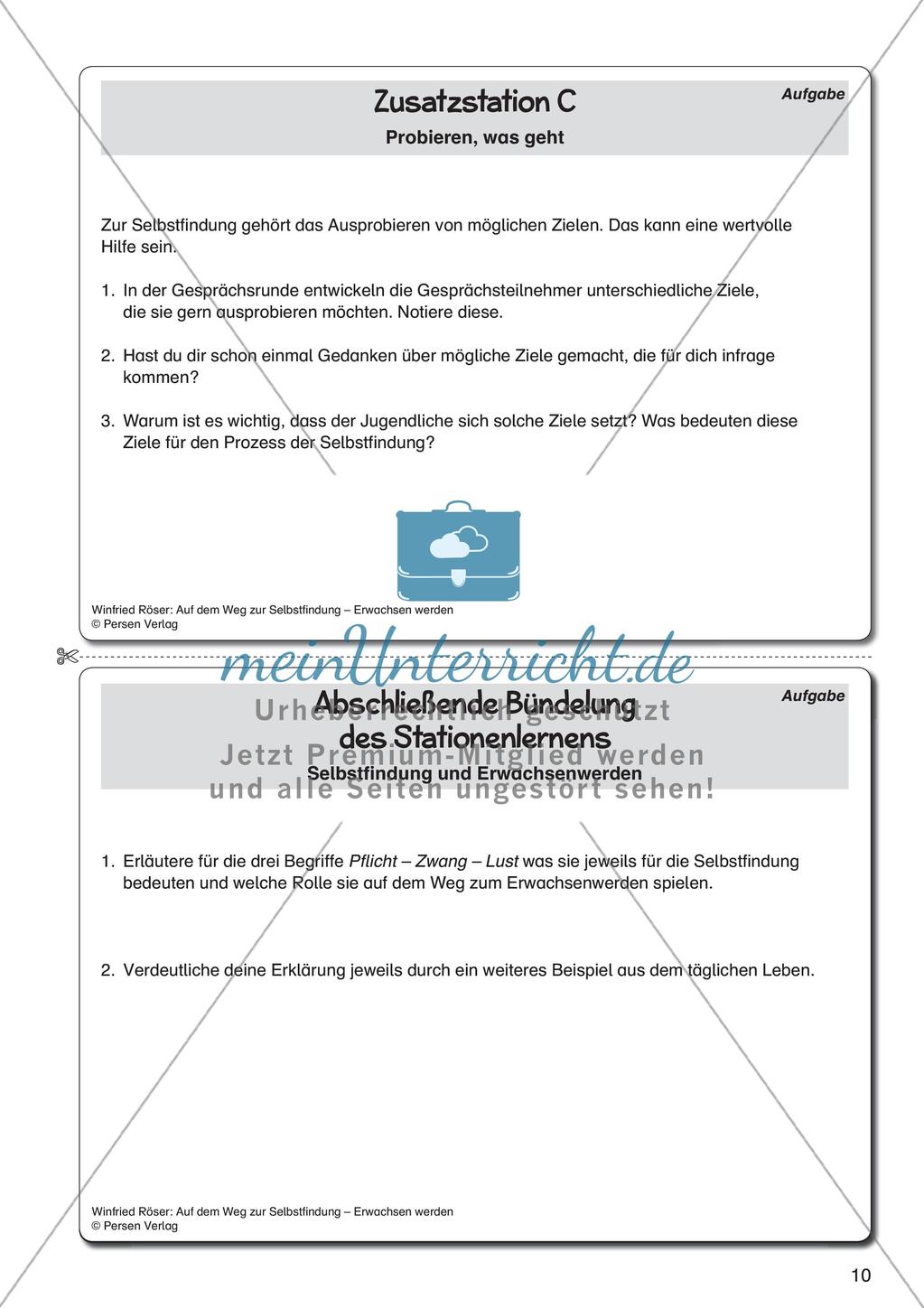 Ethik an Stationen: Selbstfindung und Erwachsenwerden Preview 12