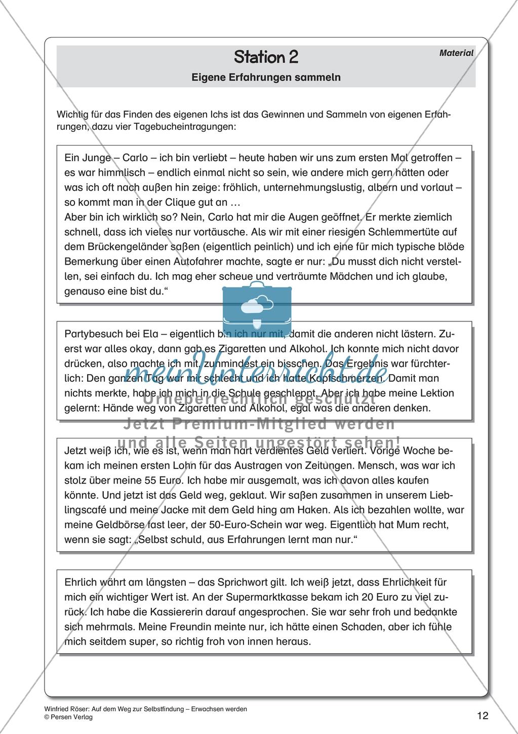 Ethik an Stationen: Selbstfindung und Erwachsenwerden Preview 14