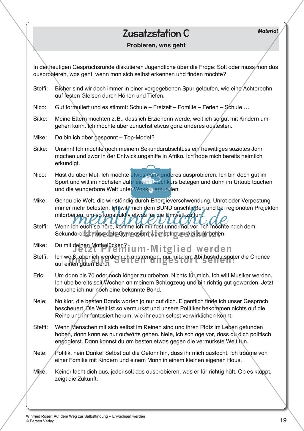 Ethik an Stationen: Selbstfindung und Erwachsenwerden Preview 21
