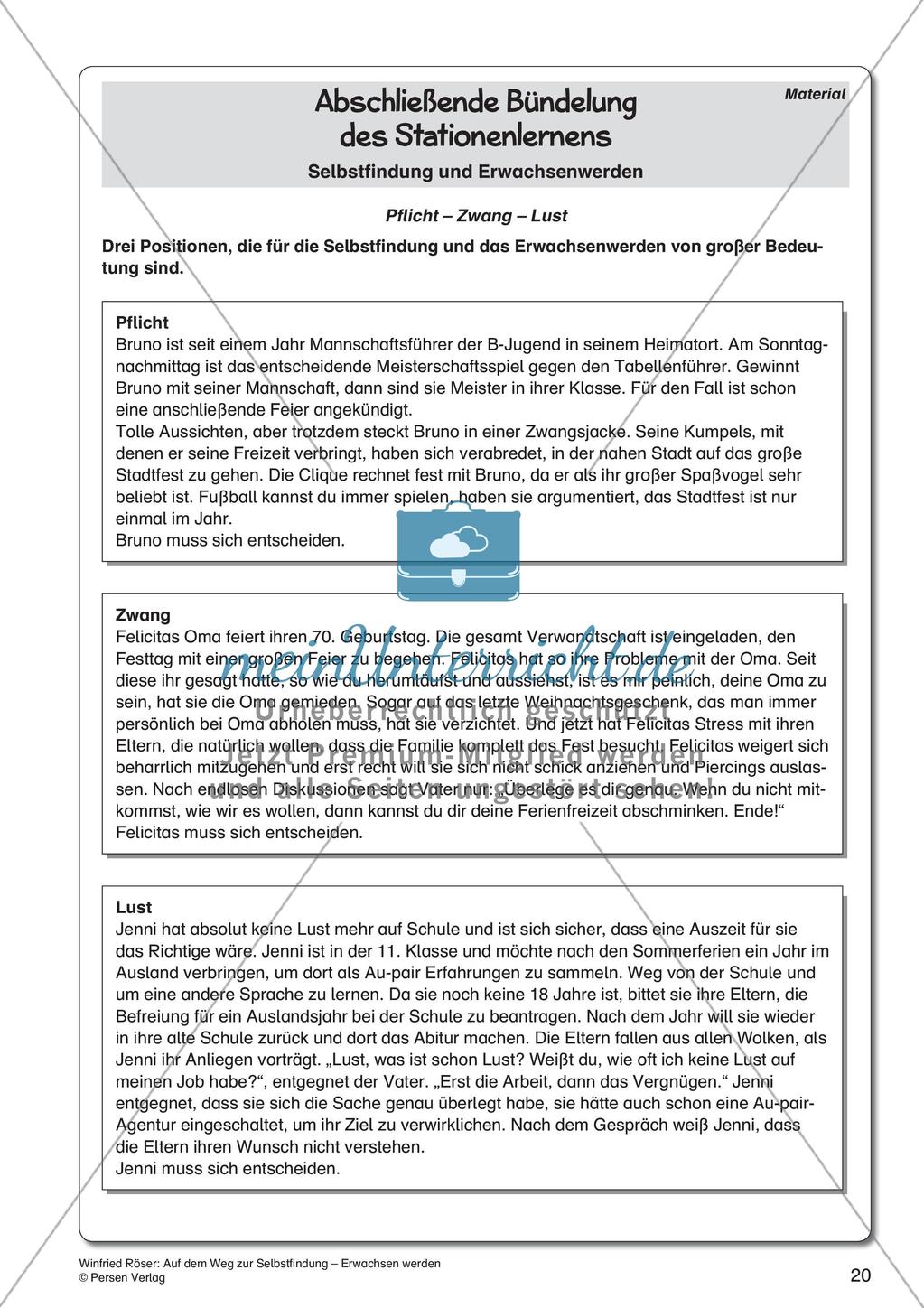 Ethik an Stationen: Selbstfindung und Erwachsenwerden Preview 22