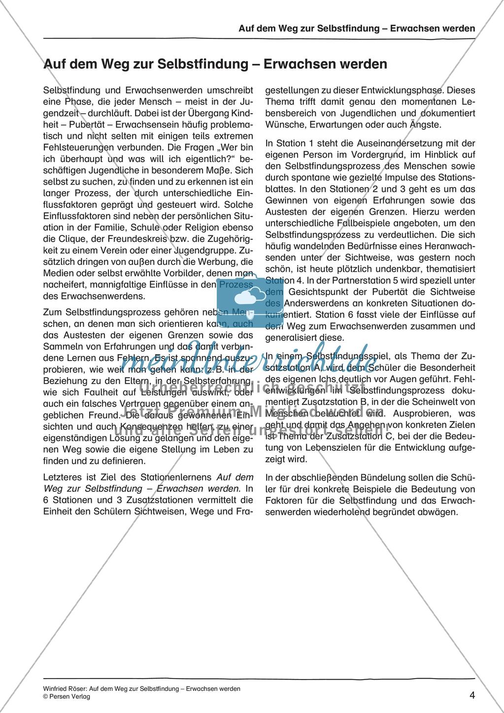 Ethik an Stationen: Selbstfindung und Erwachsenwerden Preview 6