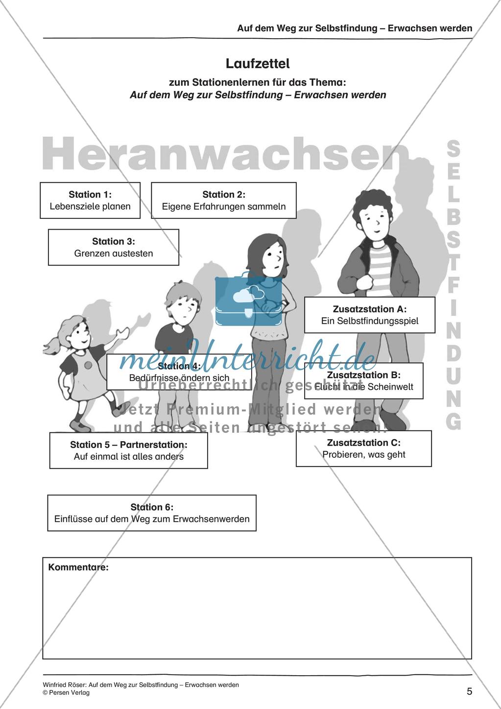 Ethik an Stationen: Selbstfindung und Erwachsenwerden Preview 7