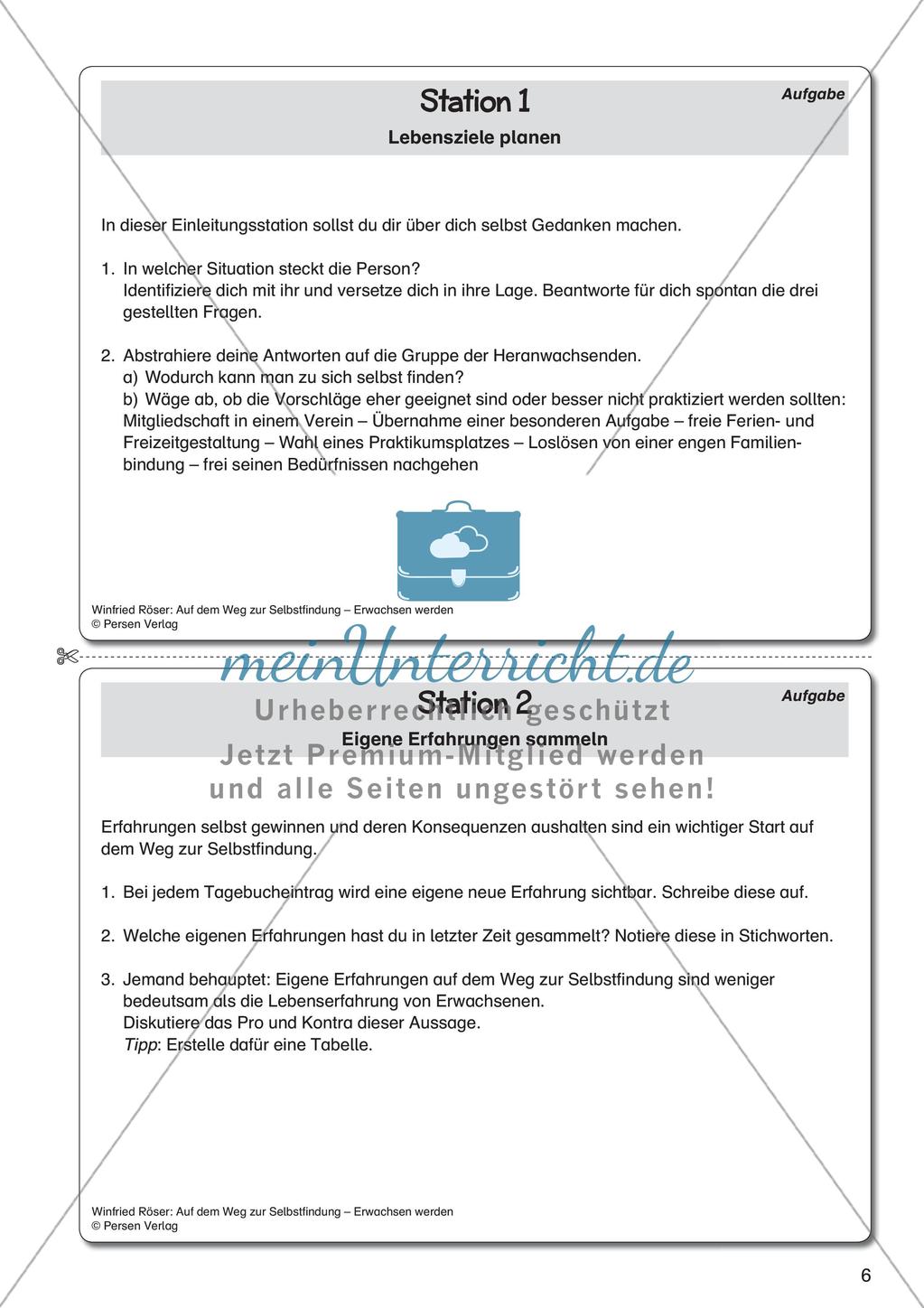 Ethik an Stationen: Selbstfindung und Erwachsenwerden Preview 8