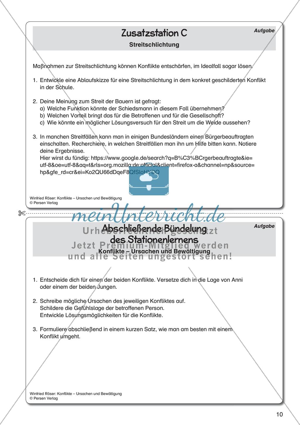 Ethik an Stationen: Ursachen und Bewältigung von Konflikten Preview 12