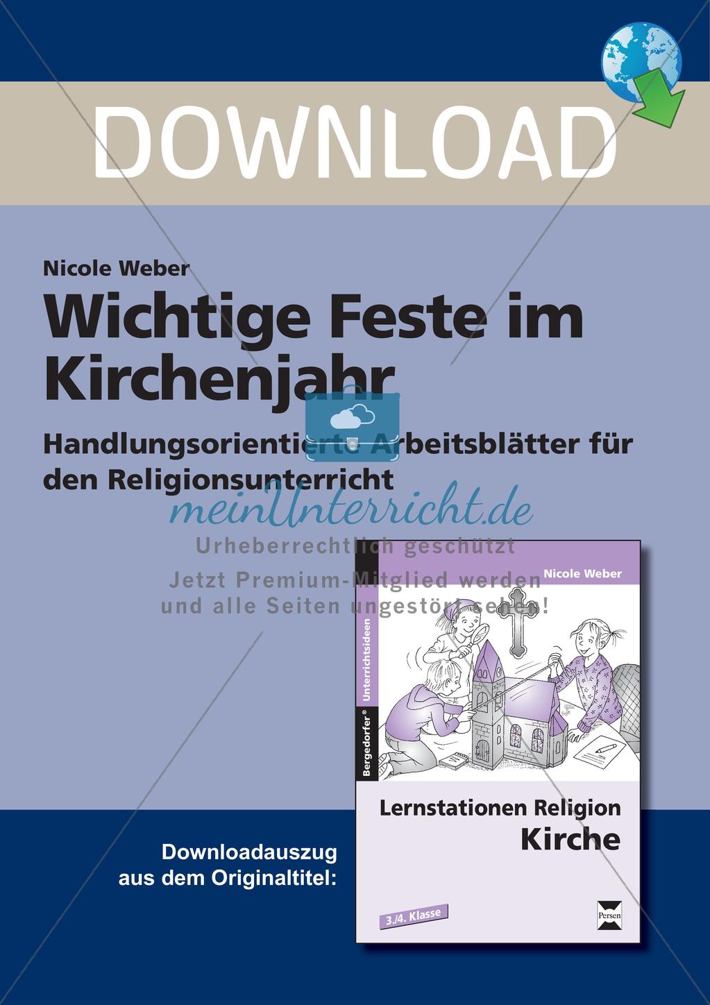 Evangelische Religion: Feste im Kirchenjahr Preview 1