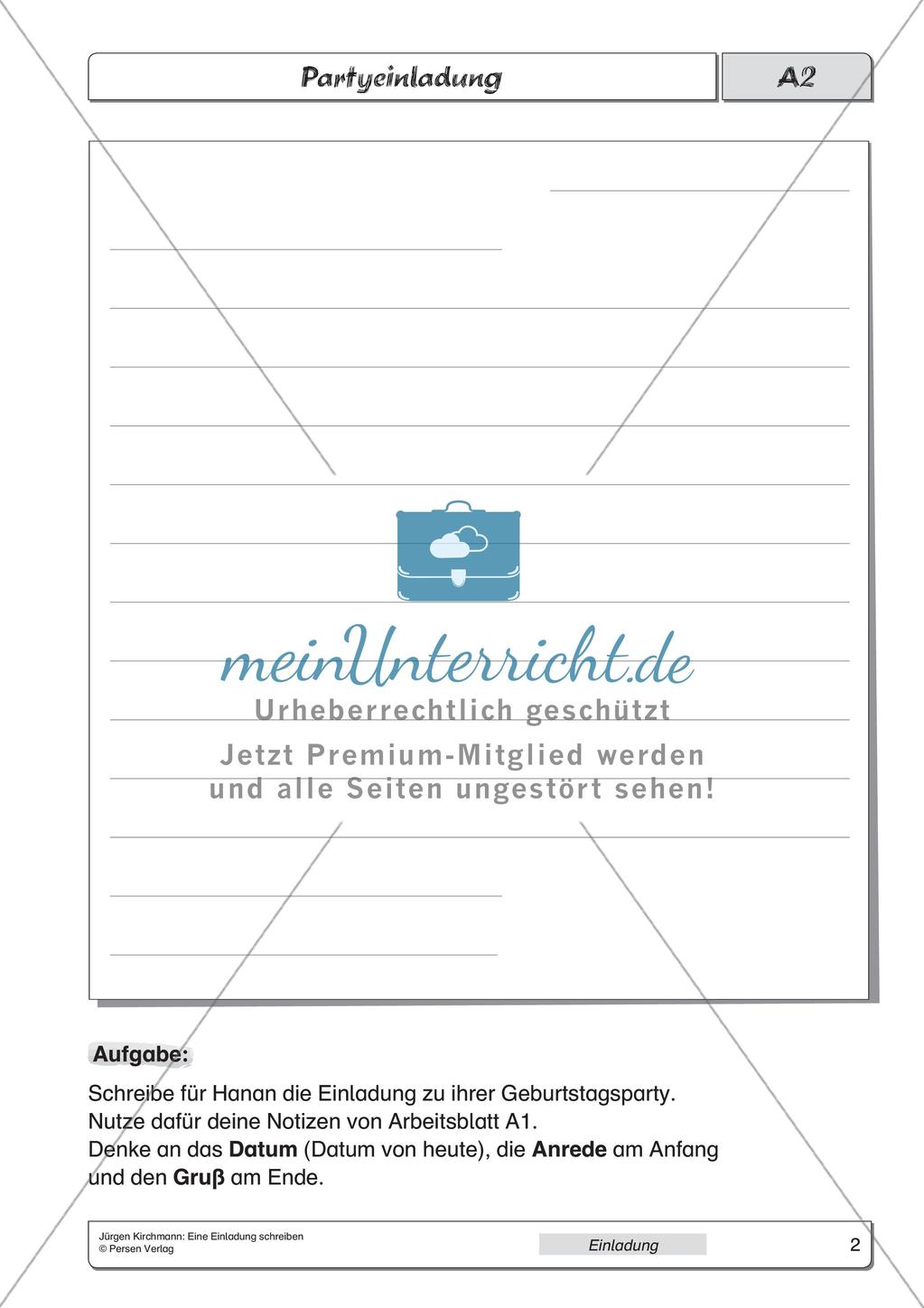 Gebrauchstexte: Schreiben einer Einladung Preview 4