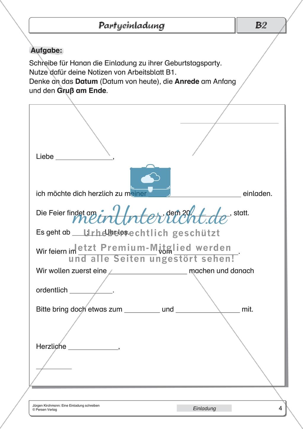 Gebrauchstexte: Schreiben einer Einladung Preview 6