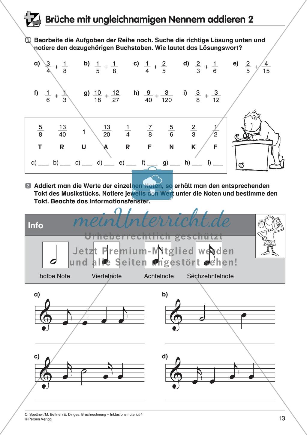 Bruchrechnung: Addition und Subtraktion Preview 15