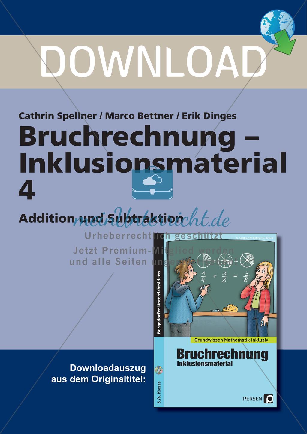Bruchrechnung: Addition und Subtraktion Preview 1