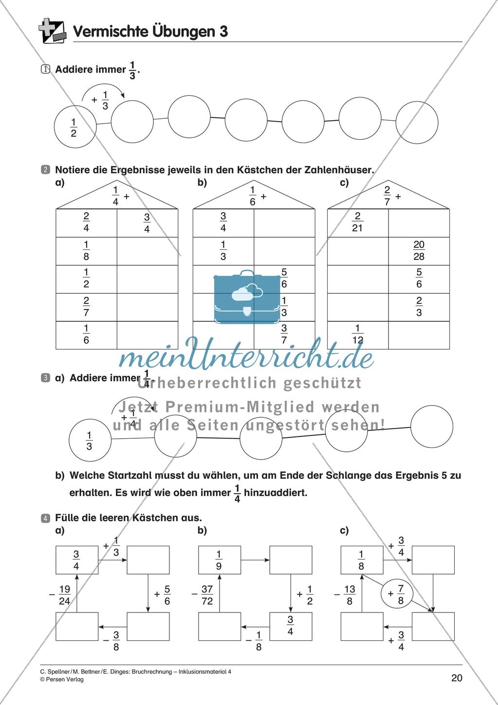 Bruchrechnung: Addition und Subtraktion Preview 22