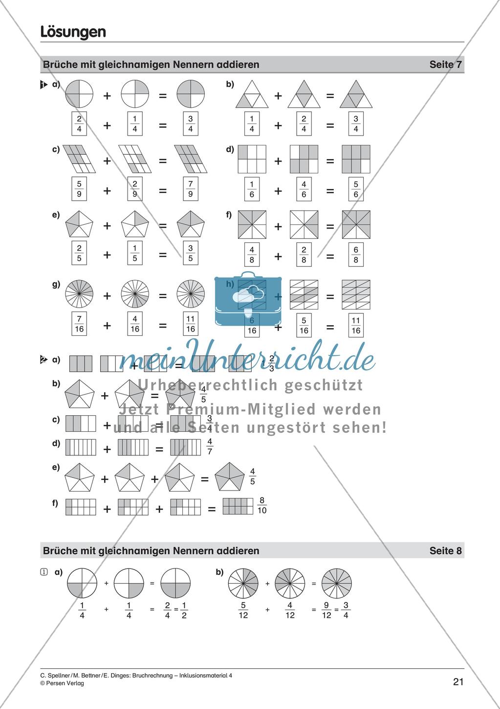 Bruchrechnung: Addition und Subtraktion Preview 23