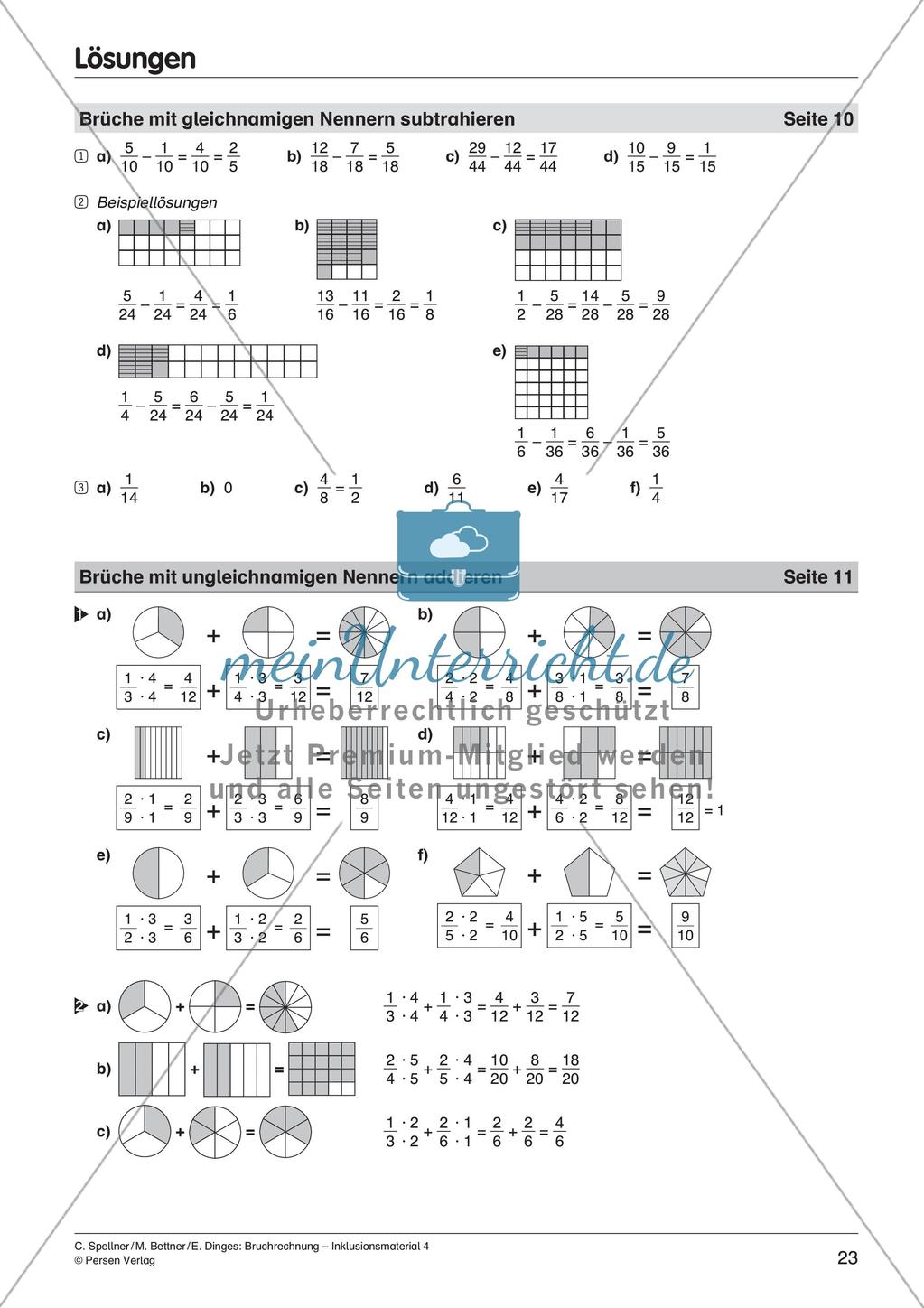 Bruchrechnung: Addition und Subtraktion Preview 25