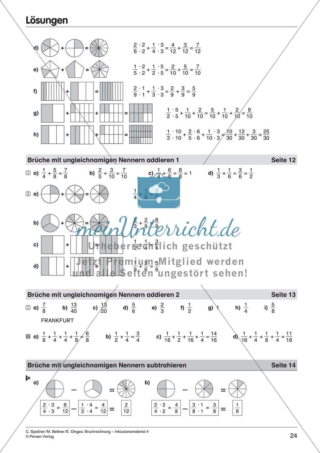 Bruchrechnung: Addition und Subtraktion Preview 26