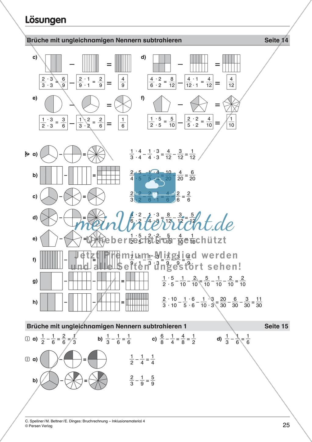 Bruchrechnung: Addition und Subtraktion Preview 27