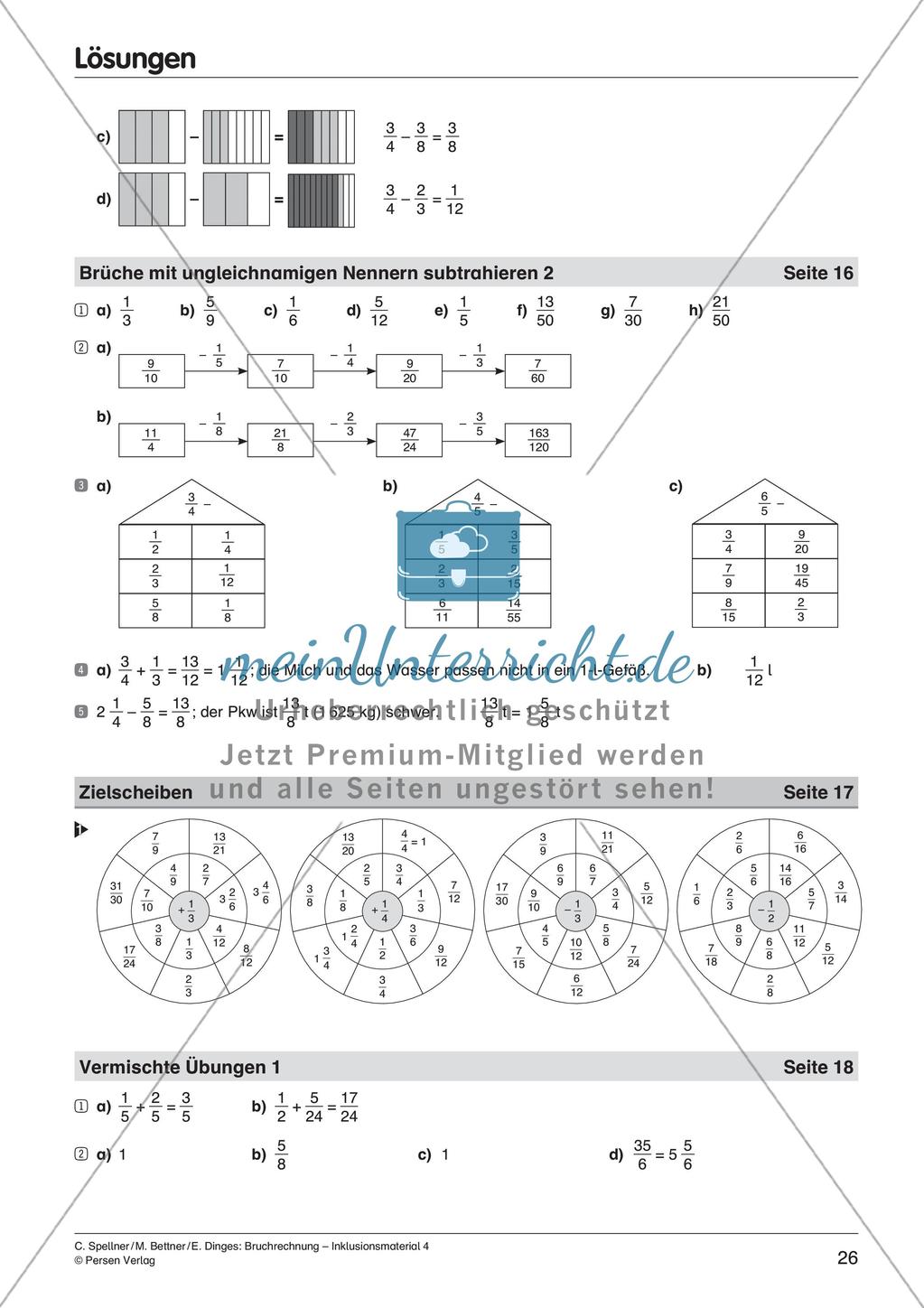 Bruchrechnung: Addition und Subtraktion Preview 28