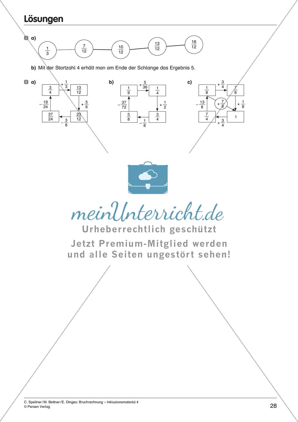 Bruchrechnung: Addition und Subtraktion Preview 30