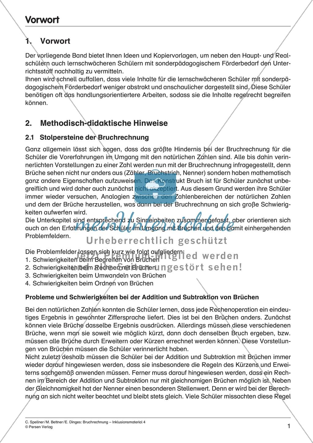 Bruchrechnung: Addition und Subtraktion Preview 3