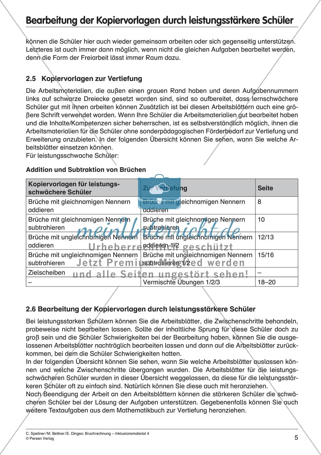 Bruchrechnung: Addition und Subtraktion Preview 7