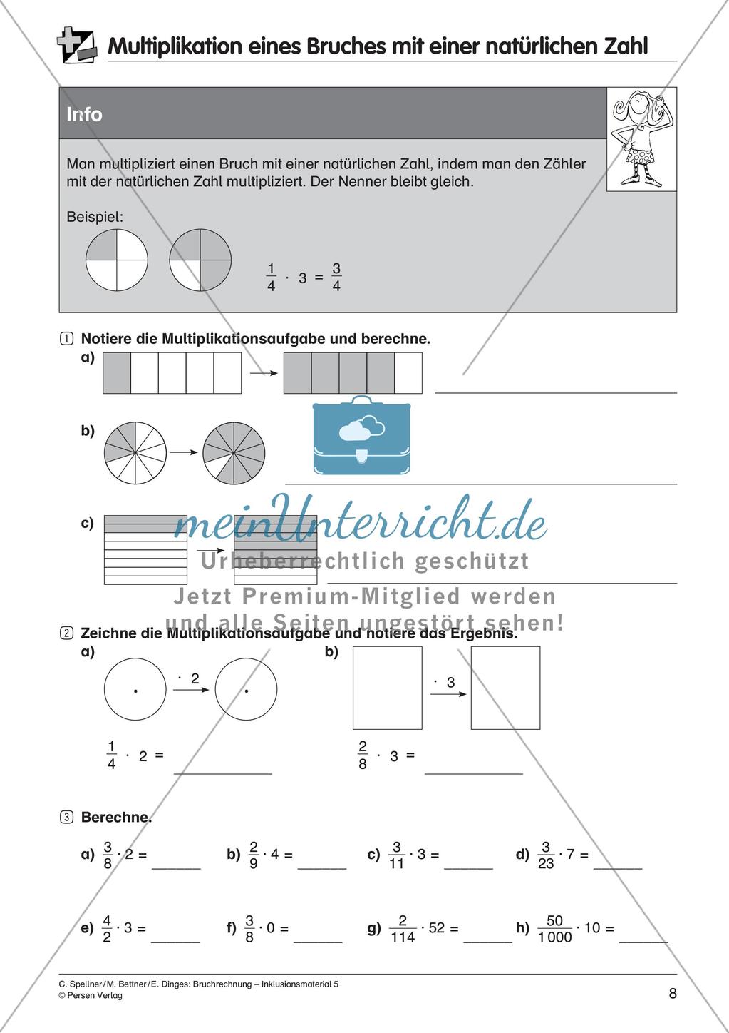 Bruchrechnung: Multiplikation und Division Preview 10