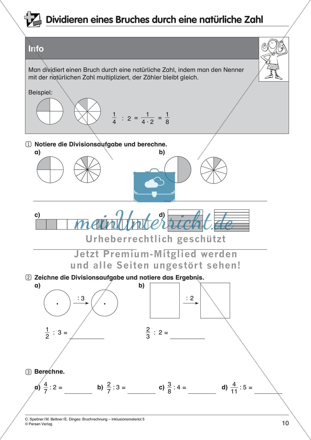 Bruchrechnung: Multiplikation und Division Preview 12