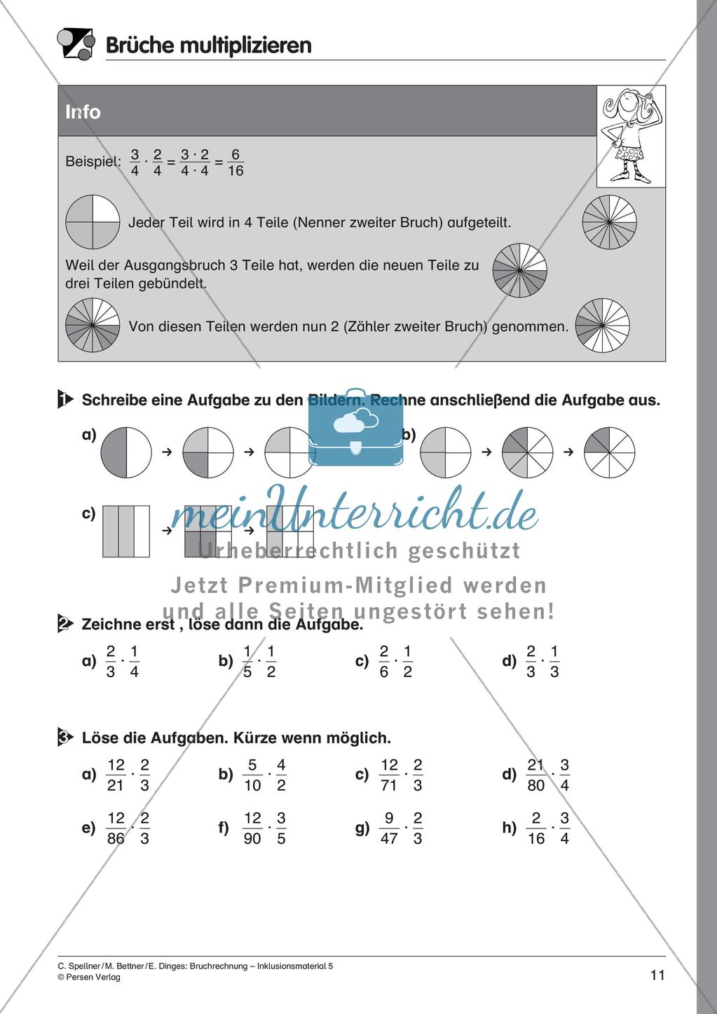 Bruchrechnung: Multiplikation und Division Preview 13