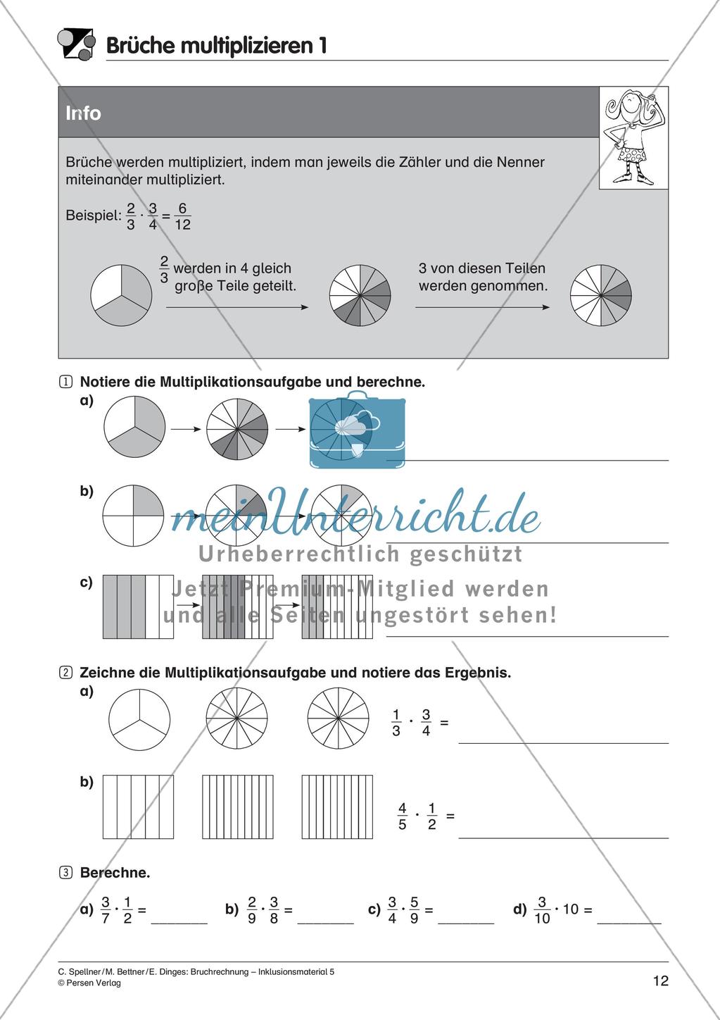 Bruchrechnung: Multiplikation und Division Preview 14