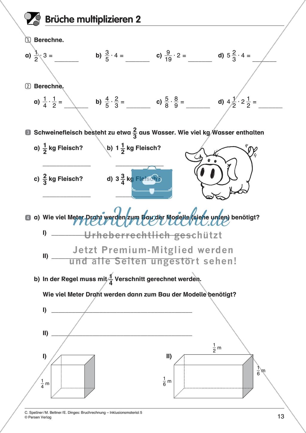 Bruchrechnung: Multiplikation und Division Preview 15