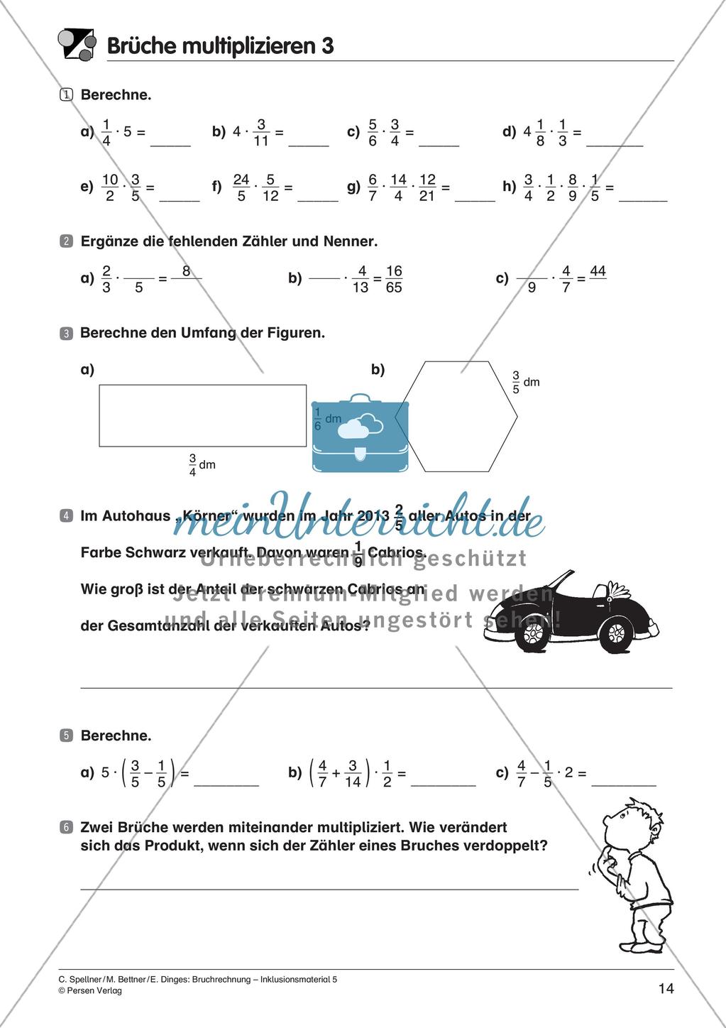 Bruchrechnung: Multiplikation und Division Preview 16