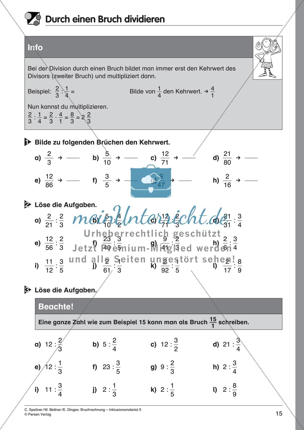 Bruchrechnung: Multiplikation und Division Preview 17