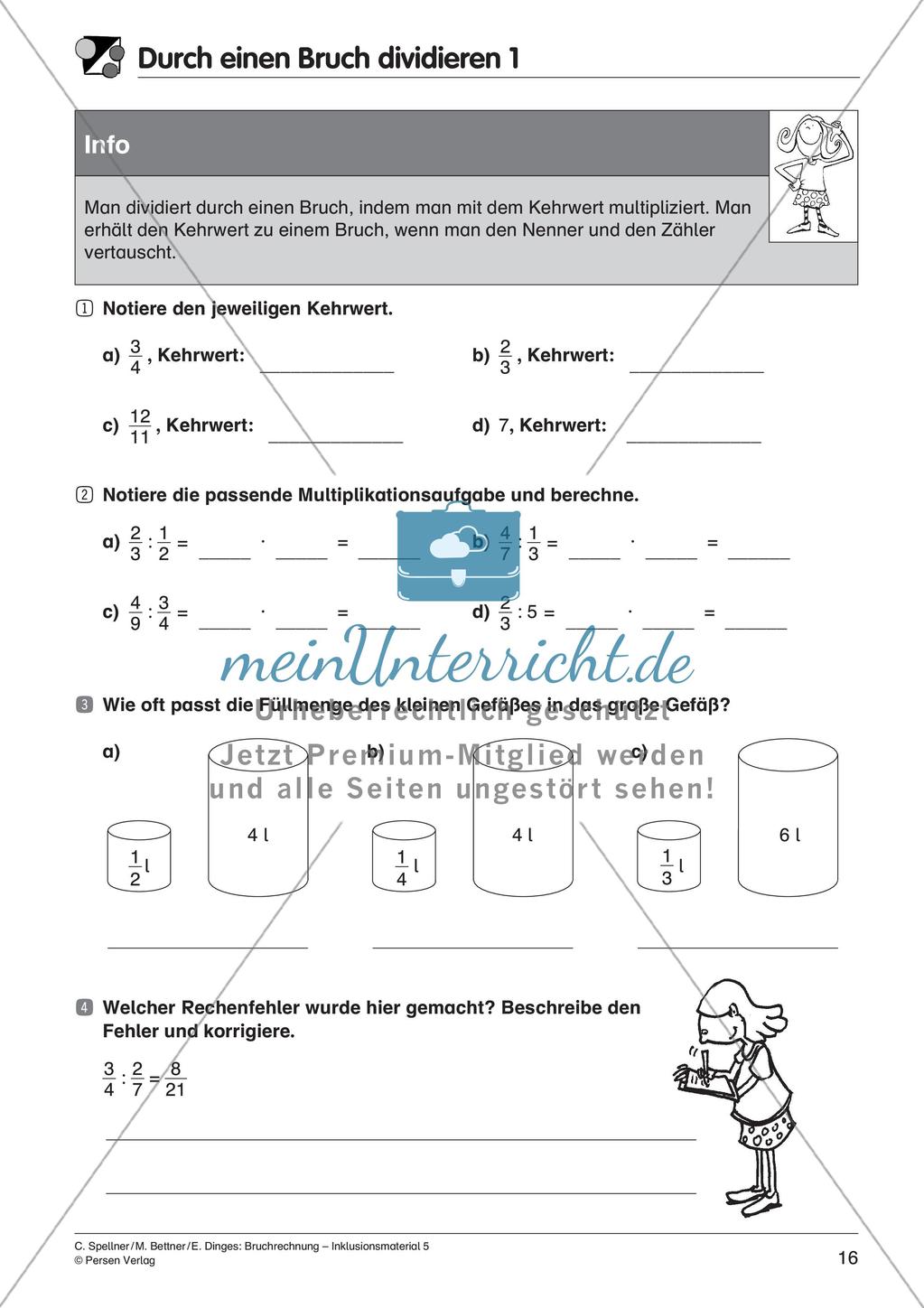Bruchrechnung: Multiplikation und Division Preview 18