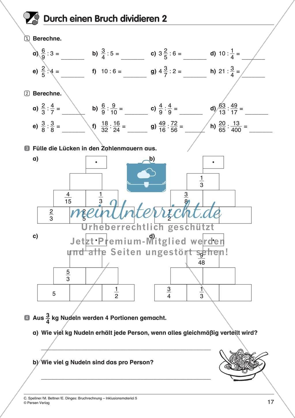 Bruchrechnung: Multiplikation und Division Preview 19