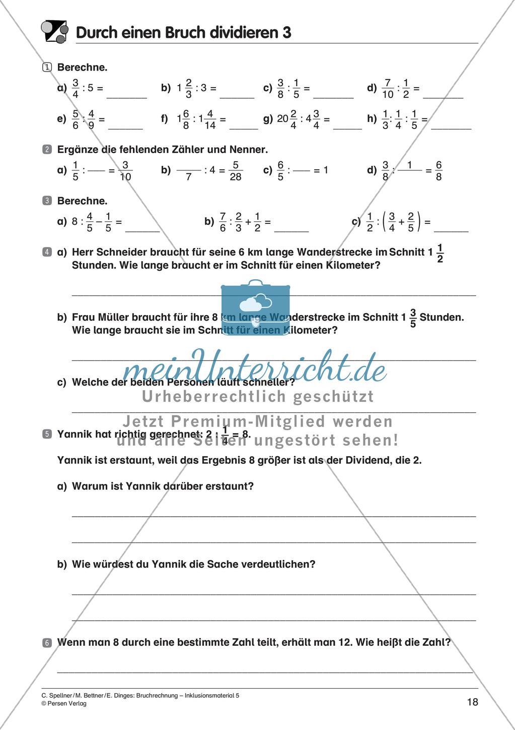 Bruchrechnung: Multiplikation und Division Preview 20