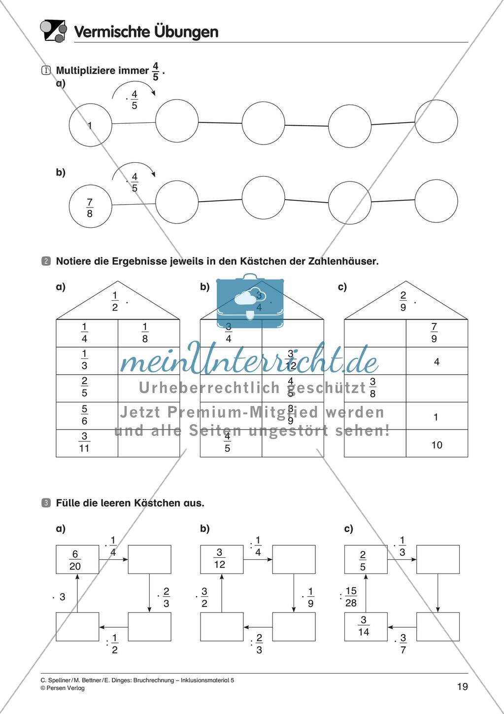 Bruchrechnung: Multiplikation und Division Preview 21