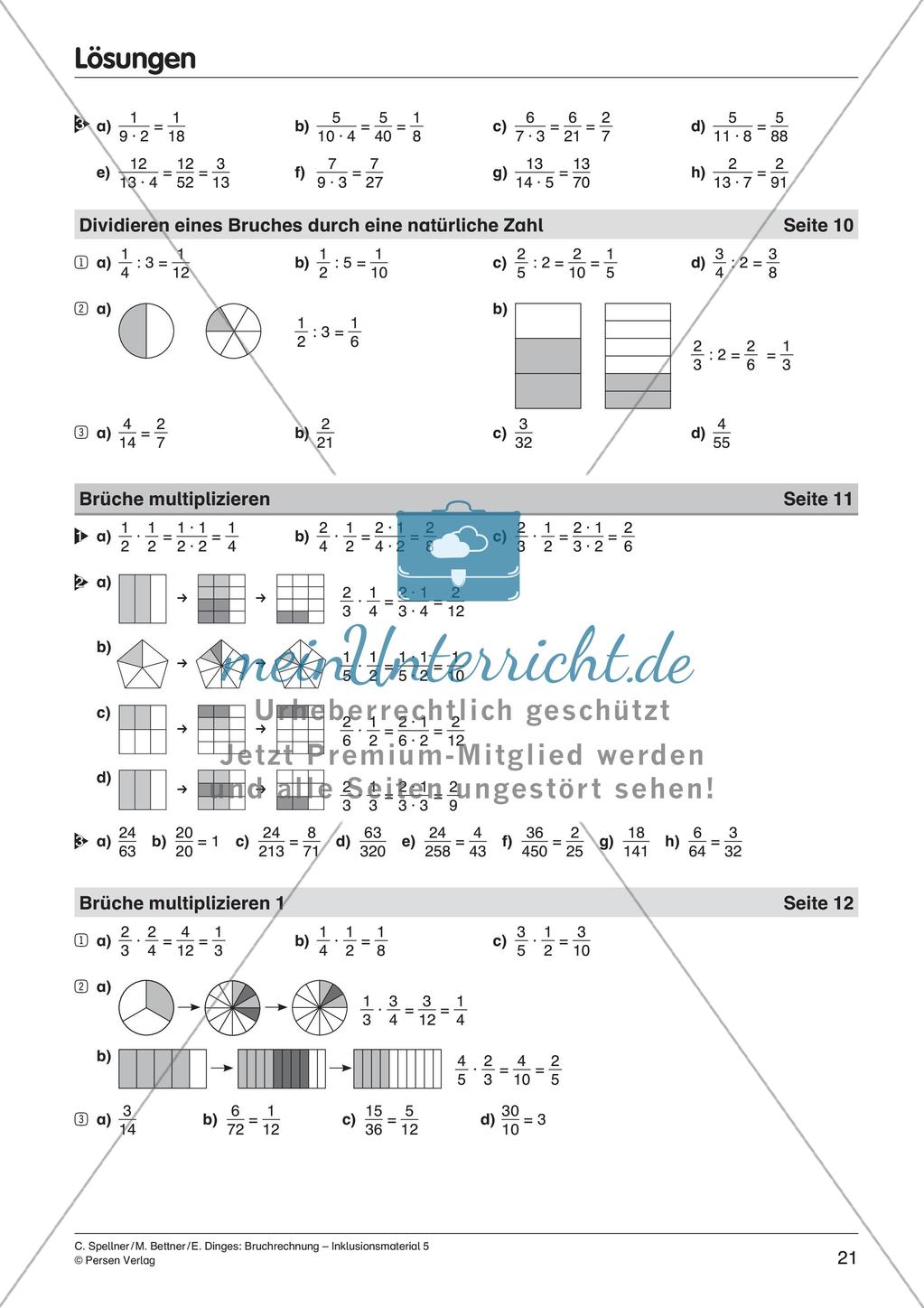 Bruchrechnung: Multiplikation und Division Preview 23